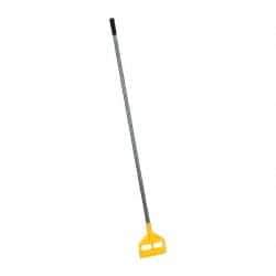 Rubbermaid - 60" Fiberglass Quick Connect Mop Handle - 1 to 1-1/4" Wet Mop Head Band, Plastic Connector, Use with Wet Mops - Industrial Tool & Supply