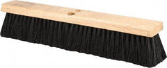 PRO-SOURCE - 18" General Purpose Polypropylene Push Broom - 3" Bristle Length, Wood Block, Threaded Handle Connection, Handle Sold Separately - Industrial Tool & Supply
