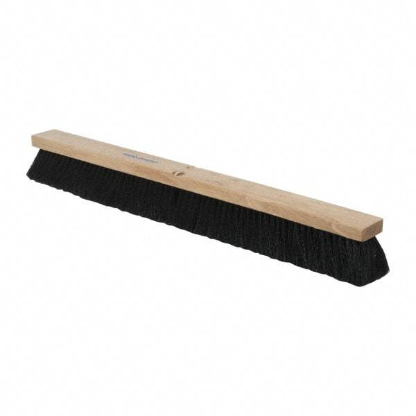 PRO-SOURCE - 30" General Purpose Polypropylene Push Broom - 3" Bristle Length, Wood Block, Threaded Handle Connection, Handle Sold Separately - Industrial Tool & Supply