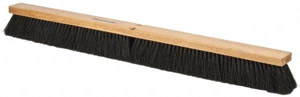 PRO-SOURCE - 36" General Purpose Polypropylene Push Broom - 3" Bristle Length, Wood Block, Threaded Handle Connection, Handle Sold Separately - Industrial Tool & Supply