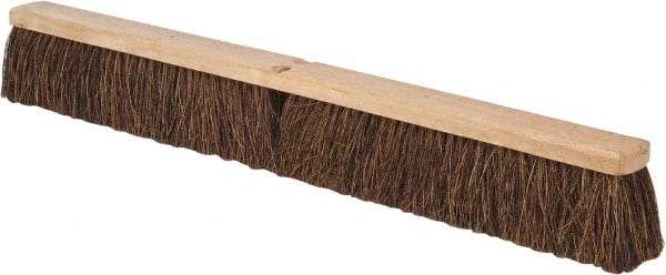 PRO-SOURCE - 36" Heavy Duty Palmyra Push Broom - 4" Bristle Length, Wood Block, Threaded Handle Connection, Handle Sold Separately - Industrial Tool & Supply