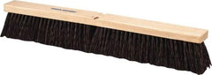 PRO-SOURCE - 24" Heavy Duty Polypropylene Push Broom - 3-1/4" Bristle Length, Wood Block, Threaded Handle Connection, Handle Sold Separately - Industrial Tool & Supply