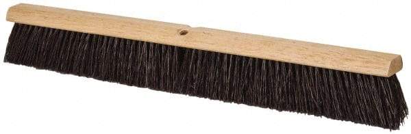 PRO-SOURCE - 30" Heavy Duty Polypropylene Push Broom - 3-1/4" Bristle Length, Wood Block, Threaded Handle Connection, Handle Sold Separately - Industrial Tool & Supply