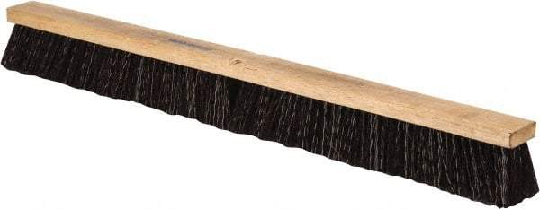 PRO-SOURCE - 36" Heavy Duty Polypropylene Push Broom - 3-1/4" Bristle Length, Wood Block, Threaded Handle Connection, Handle Sold Separately - Industrial Tool & Supply