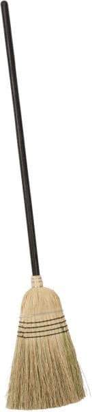 PRO-SOURCE - 56" OAL Corn Bristle Broom - Wood Handle - Industrial Tool & Supply