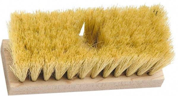 PRO-SOURCE - Tampico Surface Preparation Roof Brush - 2-1/2" Bristle Length, 7" OAL, Hardwood Block, Tapered or Threaded Handle - Industrial Tool & Supply