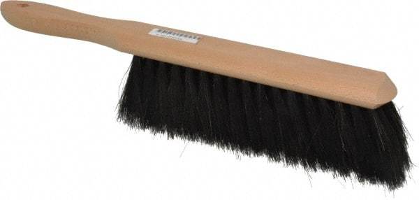 PRO-SOURCE - Horsehair Counter Duster - 2-1/2" Bristle Length, 9" Long Head, Hardwood Handle, Black - Industrial Tool & Supply