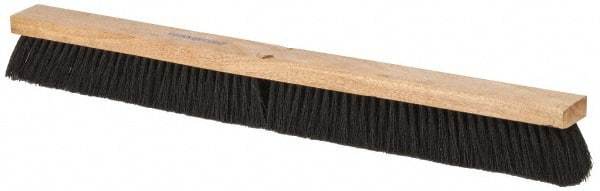 PRO-SOURCE - 30" General Purpose Tampico Push Broom - 3" Bristle Length, Wood Block, Threaded Handle Connection, Handle Sold Separately - Industrial Tool & Supply