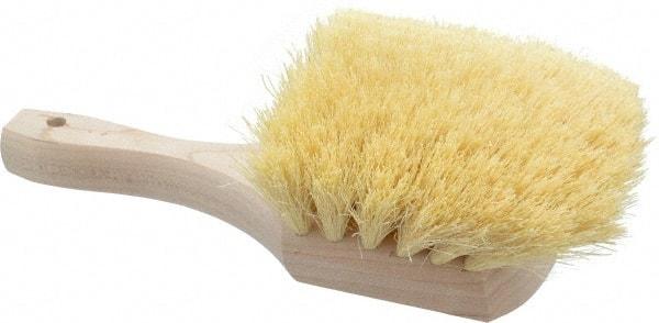 PRO-SOURCE - 2" Bristle Length, Tampico Utility Scrub Brush - 8" OAL, White, Hardwood Block - Industrial Tool & Supply