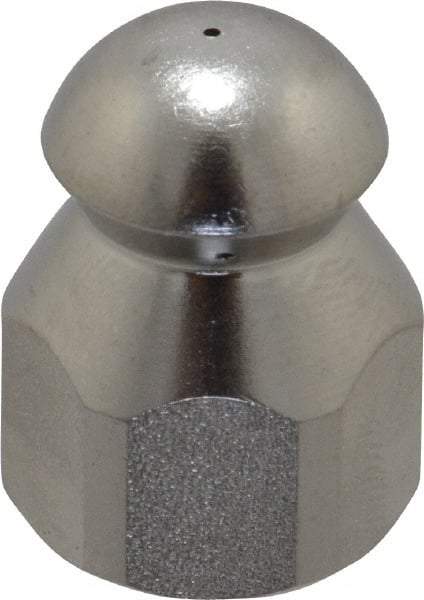 PRO-SOURCE - 4,200 psi Fixed, Stainless Steel, Sewer Pressure Washer Nozzle - 4.5mm Orifice Diam, 1/4" Thread, FPT, Polished - Industrial Tool & Supply