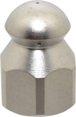 Value Collection - 4,200 psi Fixed, Stainless Steel, Sewer Pressure Washer Nozzle - 6mm Orifice Diam, 1/4" Thread, FPT, Polished - Industrial Tool & Supply