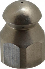 PRO-SOURCE - 4,200 psi Fixed, Stainless Steel, Sewer Pressure Washer Nozzle - 8mm Orifice Diam, 1/4" Thread, FPT, Polished - Industrial Tool & Supply