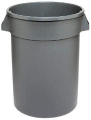 Continental - 32 Gal Gray Round Trash Can - Polyethylene - Industrial Tool & Supply