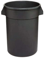 Continental - 44 Gal Gray Round Trash Can - Polyethylene - Industrial Tool & Supply