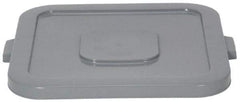 Continental - Square Lid for Use with 48 Gal Square Trash Cans - Gray, Structolene, For Huskee Trash Cans - Industrial Tool & Supply