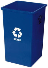 Continental - 25 Gal Blue Square Recycling Container - Polyethylene - Industrial Tool & Supply