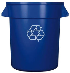 Continental - 20 Gal Blue Round Recycling Container - Polyethylene - Industrial Tool & Supply