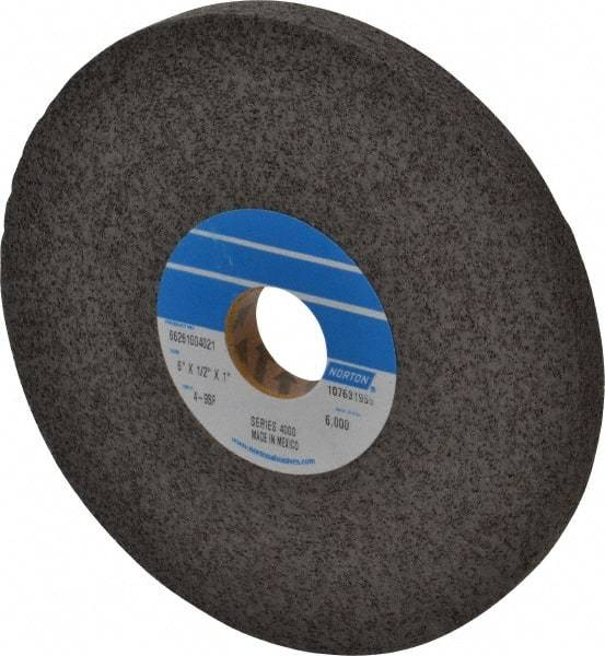 Norton - 6" Diam, 1/2" Face Width, 1" Center Hole, Fine Grade, Silicon Carbide Deburring Wheel - Convolute, Hard Density 9 Grade, 6,000 RPM - Industrial Tool & Supply