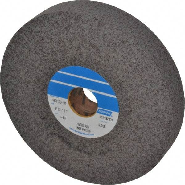 Norton - 6" Diam, 1" Face Width, 1" Center Hole, Fine Grade, Silicon Carbide Deburring Wheel - Convolute, Hard Density 9 Grade, 6,000 RPM - Industrial Tool & Supply