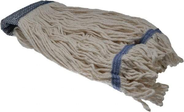 PRO-SOURCE - 5" White Head Band, Large Blended Fiber Large #24 Loop End Mop Head - 4 Ply, Clamp Jaw Connection, Use for General Purpose - Industrial Tool & Supply