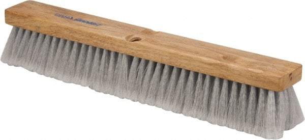 PRO-SOURCE - 18" General Purpose Polypropylene Push Broom - 3" Bristle Length, Wood Block, Threaded Handle Connection, Handle Sold Separately - Industrial Tool & Supply