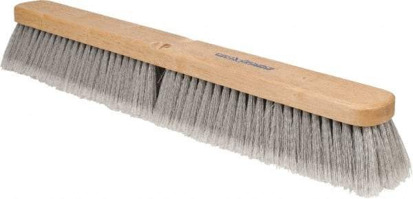 PRO-SOURCE - 24" General Purpose Polypropylene Push Broom - 3" Bristle Length, Wood Block, Threaded Handle Connection, Handle Sold Separately - Industrial Tool & Supply