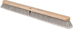 PRO-SOURCE - 36" General Purpose Polypropylene Push Broom - 3" Bristle Length, Wood Block, Threaded Handle Connection, Handle Sold Separately - Industrial Tool & Supply