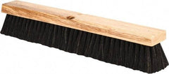 PRO-SOURCE - 18" General Purpose Horsehair Push Broom - 3" Bristle Length, Wood Block, Threaded Handle Connection, Handle Sold Separately - Industrial Tool & Supply