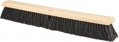PRO-SOURCE - 24" General Purpose Horsehair Push Broom - 3" Bristle Length, Wood Block, Threaded Handle Connection, Handle Sold Separately - Industrial Tool & Supply