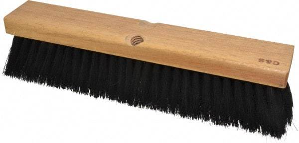 PRO-SOURCE - 14" General Purpose Horsehair Blend Push Broom - 3" Bristle Length, Wood Block, Threaded Handle Connection, Handle Sold Separately - Industrial Tool & Supply