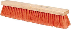 PRO-SOURCE - 18" General Purpose Polypropylene Push Broom - 3" Bristle Length, Wood Block, Threaded Handle Connection, Handle Sold Separately - Industrial Tool & Supply