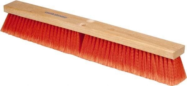 PRO-SOURCE - 24" General Purpose Polypropylene Push Broom - 3" Bristle Length, Wood Block, Threaded Handle Connection, Handle Sold Separately - Industrial Tool & Supply