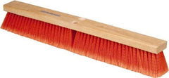 PRO-SOURCE - 24" General Purpose Polypropylene Push Broom - 3" Bristle Length, Wood Block, Threaded Handle Connection, Handle Sold Separately - Industrial Tool & Supply