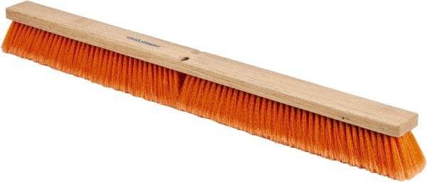 PRO-SOURCE - 36" General Purpose Polypropylene Push Broom - 3" Bristle Length, Wood Block, Threaded Handle Connection, Handle Sold Separately - Industrial Tool & Supply