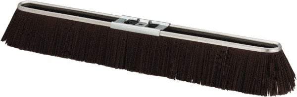PRO-SOURCE - 24" Rough Surface Polypropylene Push Broom - 3" Bristle Length, Metal Block, Bolt-On Handle Connection - Industrial Tool & Supply