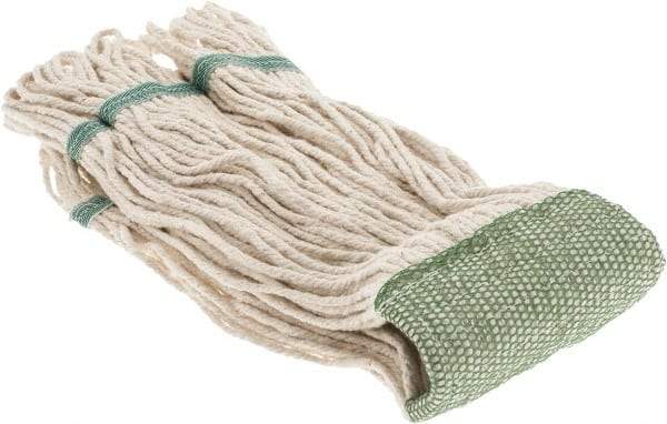 PRO-SOURCE - 5" Green Head Band, Small Cotton Loop End Mop Head - 4 Ply, Clamp Jaw Connection, Use for General Purpose - Industrial Tool & Supply