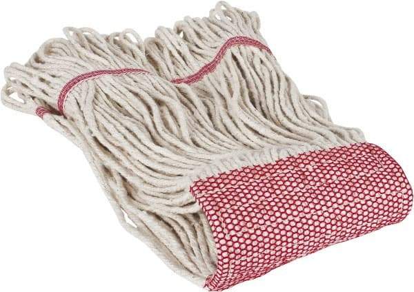 PRO-SOURCE - 5" Red Head Band, Medium Cotton Loop End Mop Head - 4 Ply, Clamp Jaw Connection, Use for General Purpose - Industrial Tool & Supply