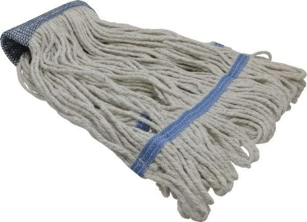 PRO-SOURCE - 5" Blue Head Band, Medium Cotton Loop End Mop Head - 4 Ply, Use for General Purpose - Industrial Tool & Supply