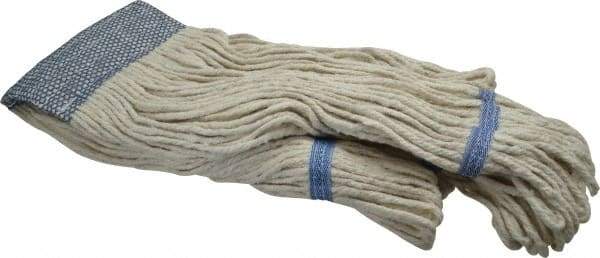 PRO-SOURCE - 5" Blue Head Band, Large Cotton Loop End Mop Head - 4 Ply, Clamp Jaw Connection, Use for Finishing - Industrial Tool & Supply