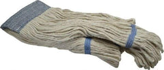 PRO-SOURCE - 5" Blue Head Band, Large Cotton Loop End Mop Head - 4 Ply, Clamp Jaw Connection, Use for Finishing - Industrial Tool & Supply