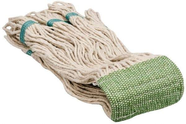 PRO-SOURCE - 5" Green Head Band, Large Cotton Loop End Mop Head - 4 Ply, Clamp Jaw Connection, Use for Finishing - Industrial Tool & Supply