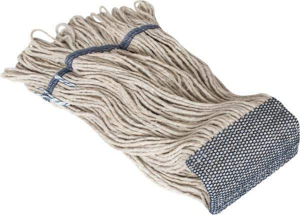 PRO-SOURCE - 5" Blue Head Band, X-Large Cotton Loop End Mop Head - 4 Ply, Clamp Jaw Connection, Use for Finishing - Industrial Tool & Supply