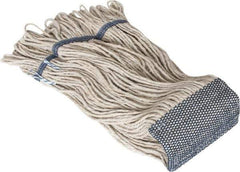 PRO-SOURCE - 5" Blue Head Band, X-Large Cotton Loop End Mop Head - 4 Ply, Clamp Jaw Connection, Use for Finishing - Industrial Tool & Supply