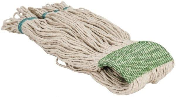 PRO-SOURCE - 5" Green Head Band, X-Large Cotton Loop End Mop Head - 4 Ply, Clamp Jaw Connection, Use for Finishing - Industrial Tool & Supply