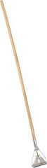 PRO-SOURCE - 60" Wood Quick Connect Mop Handle - Metal Connector, Use with Wet Mops - Industrial Tool & Supply