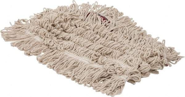 PRO-SOURCE - 36" Long x 5" Wide Yarn Blend Dust Mop Head - Snap-On, Red, Looped Head, Launderable - Industrial Tool & Supply