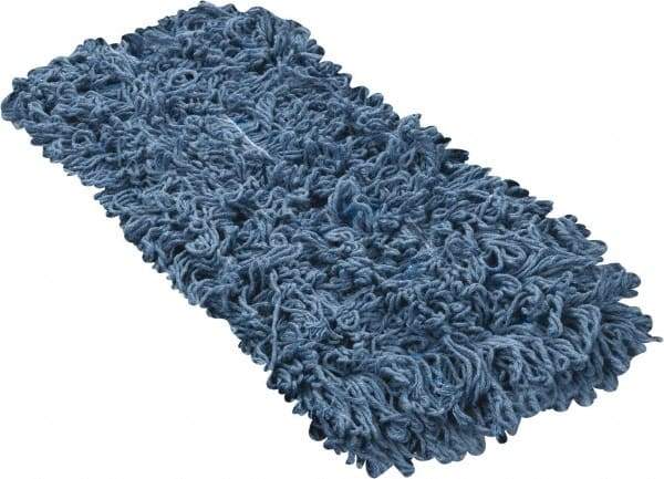 PRO-SOURCE - 18" Long x 5" Wide Yarn Blend Dust Mop Head - Snap-On, Blue, Looped Head - Industrial Tool & Supply