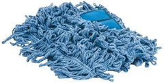 PRO-SOURCE - 24" Long x 5" Wide Yarn Blend Dust Mop Head - Snap-On, Blue, Looped Head - Industrial Tool & Supply