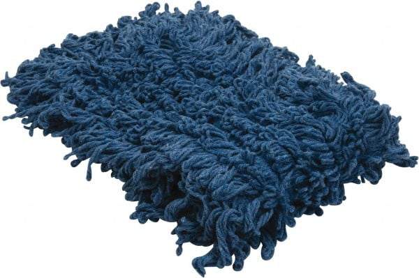 PRO-SOURCE - 36" Long x 5" Wide Yarn Blend Dust Mop Head - Snap-On, Blue, Looped Head - Industrial Tool & Supply