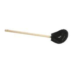 Made in USA - 15" OAL Toilet Bowl Brush - Nylon Bristles, 15" Wood Handle, Black - Industrial Tool & Supply